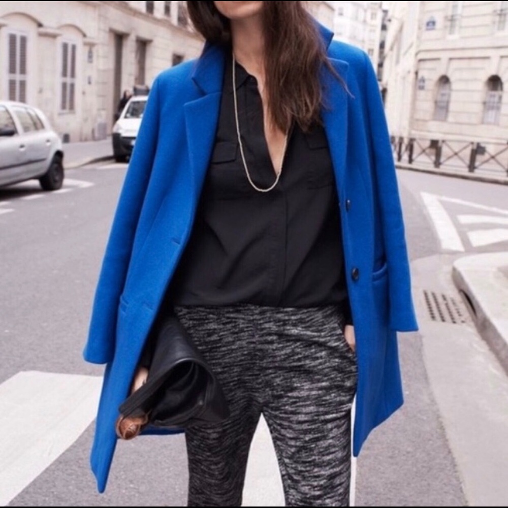 Madewell Cobalt Blue Wool Car Coat